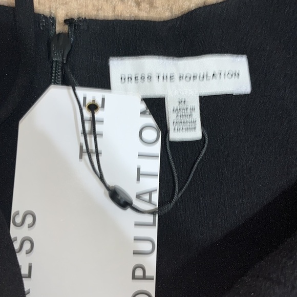 Dress the Population Mira Ruffle Hem Dress Black XL - Picture 9 of 11